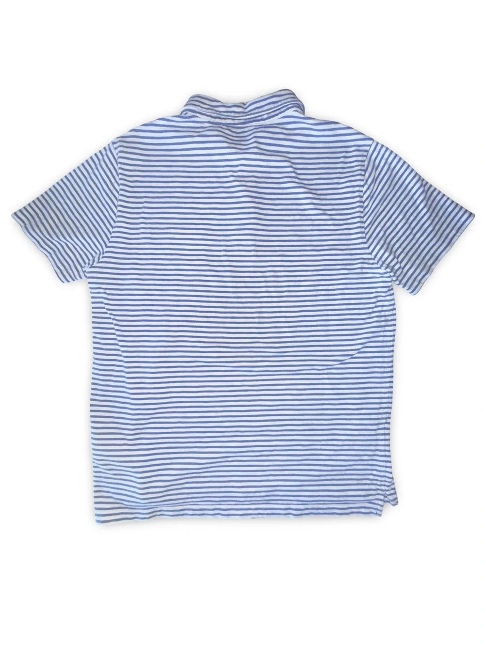J.Crew white and blue striped cotton polo shirt in Men’s size Large